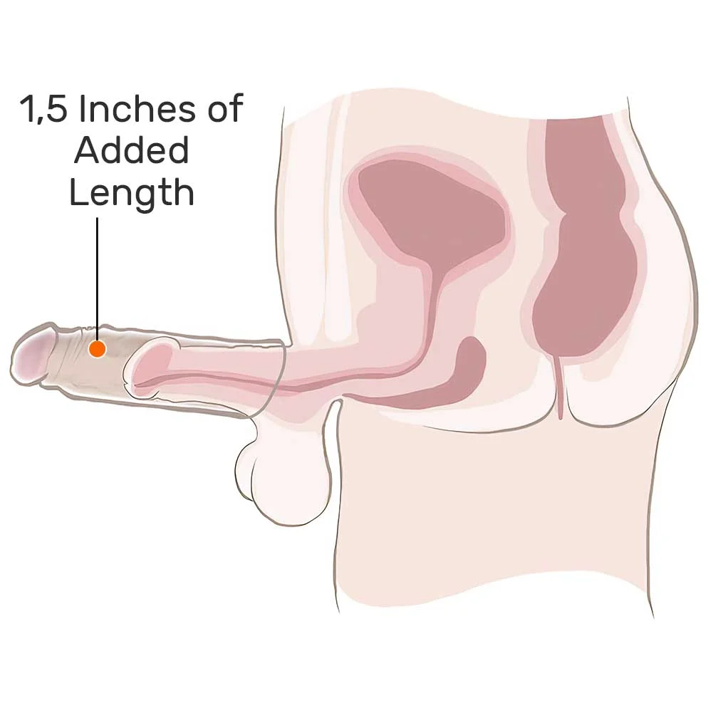 1.5" Extra Length Performance Penis Extension, 6.75", Vanilla