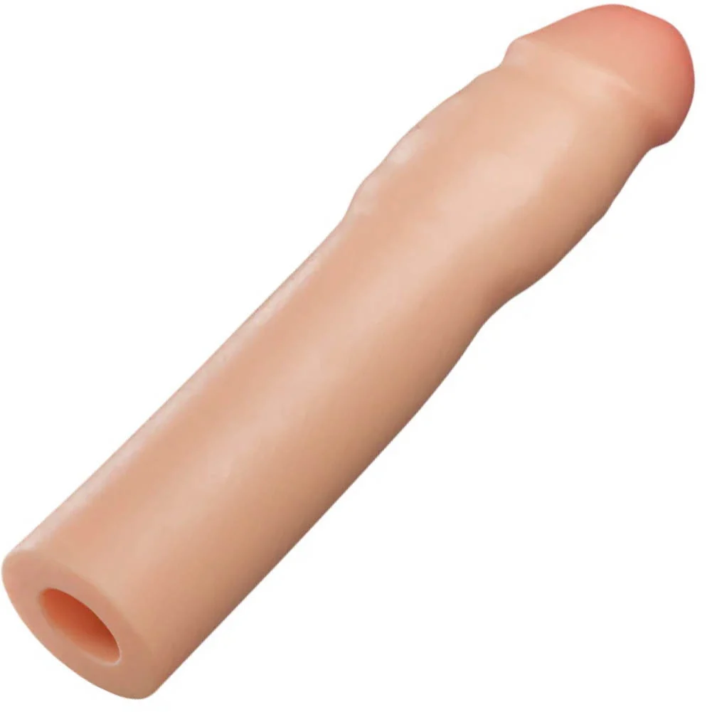 1.5" Extra Length Performance Plus Resilience Silicone Penis Extension, 7", Vanilla
