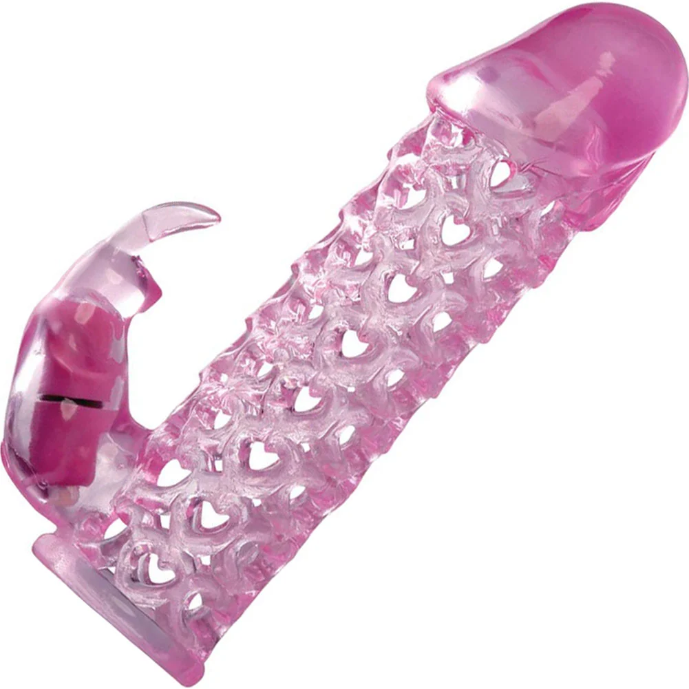1" Extra Length Fantasy X-tensions Vibrating Penis Extension, 6.25", Pink