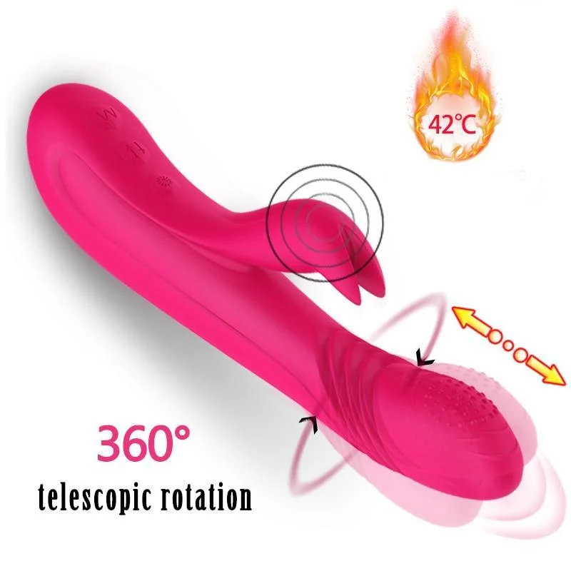 10 Speed Intelligent Heated Rabbit Rotating Dildo Vibrator