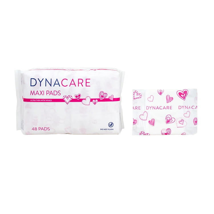 Dynacare Maxi Pads Ultra Thin with Wings, 48ea/bx, 2bxs/cs (96 Count)