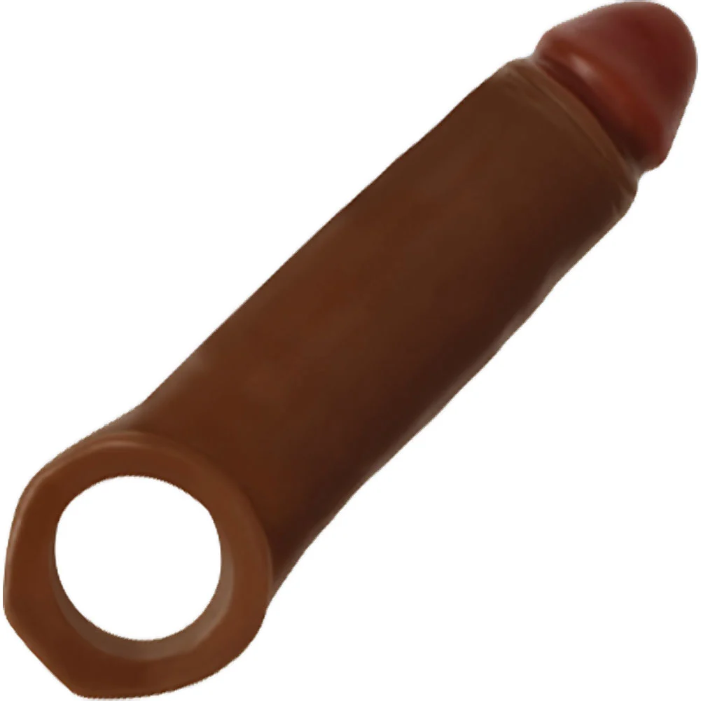 2" Extra Length Jock Penis Extension with Ball Strap, 10.25", Chocolate