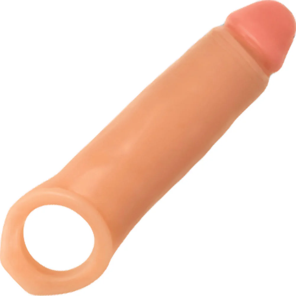 2" Extra Length Jock Penis Extension with Ball Strap, 10.25", Vanilla