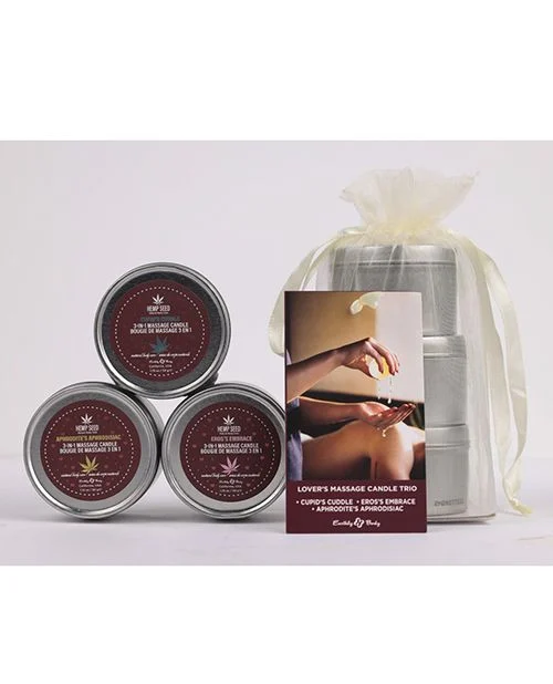 2024 Valentines Hemp Seed Massage Candle Trio by Earthly Body