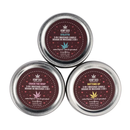 2025 Valentines Hemp Seed Massage Candle Trio by Earthly Body