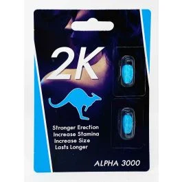 2K Kangaroo Blue Alpha 3000 Male Enhancement 2 Pills Pack