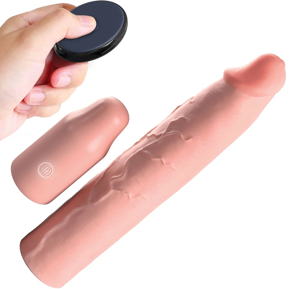 3" Extra Length Fantasy X-tensions Elite Vibrating Penis Extension, 9", Vanilla