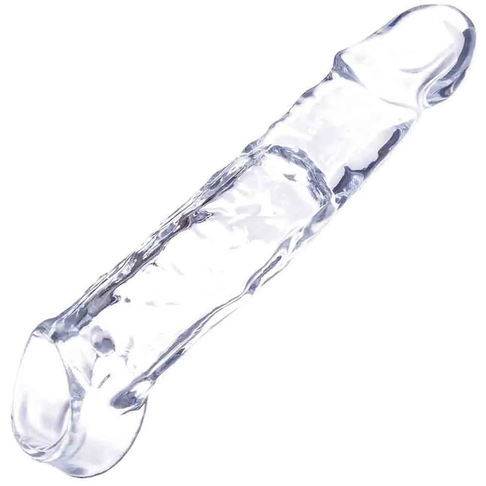 3" Extra Length Magic Penis Extender with Ball Strap, 8", Clear