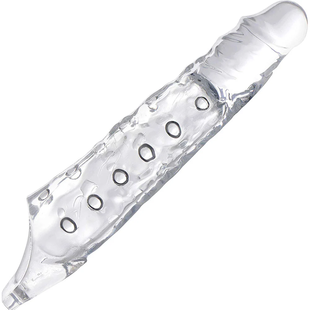 3" Extra Length Size Matters Penis Extension with Ball Stretcher, 10.75", Clear