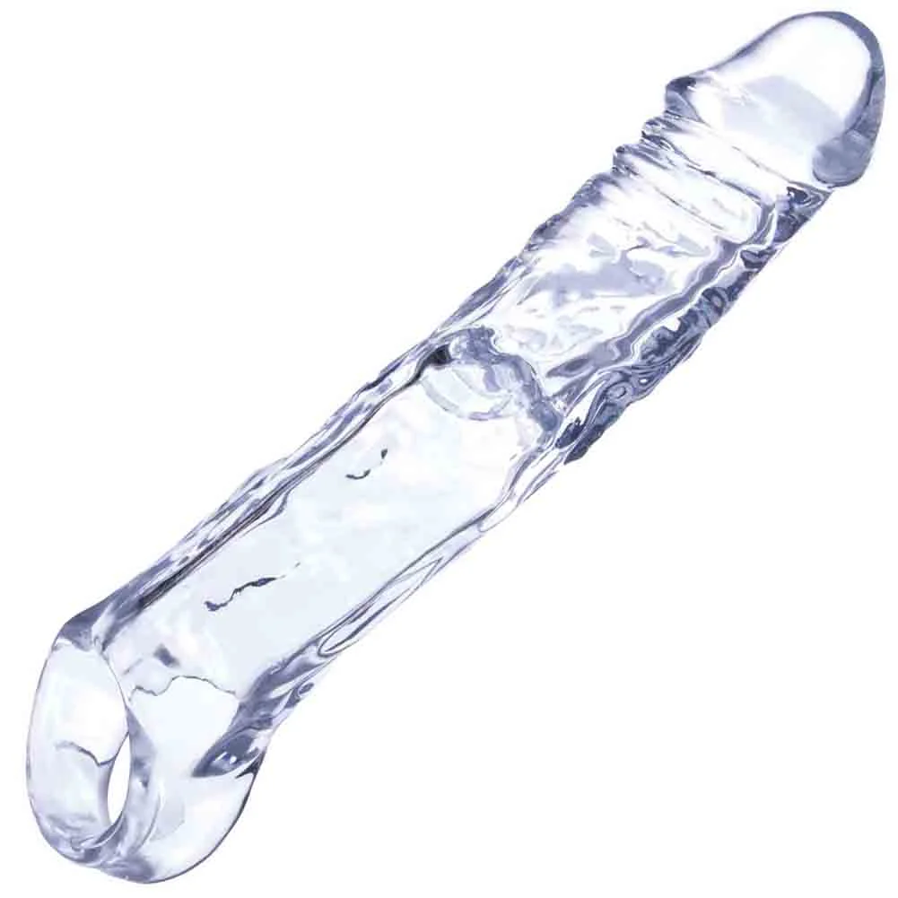 4" Extra Length Magic Penis Extender with Ball Strap, 8.5", Clear