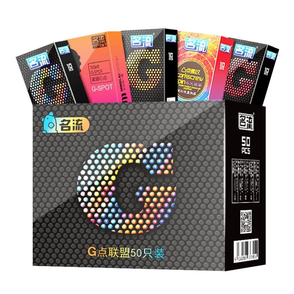 50Pcs 5 Types of Stimulation Condoms Ultra Thin