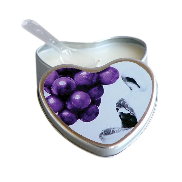 Earthly Body Hemp Seed Edible Massage Candle Grape 4 oz. – Moisturizing and Sensual Multi-Use Candle