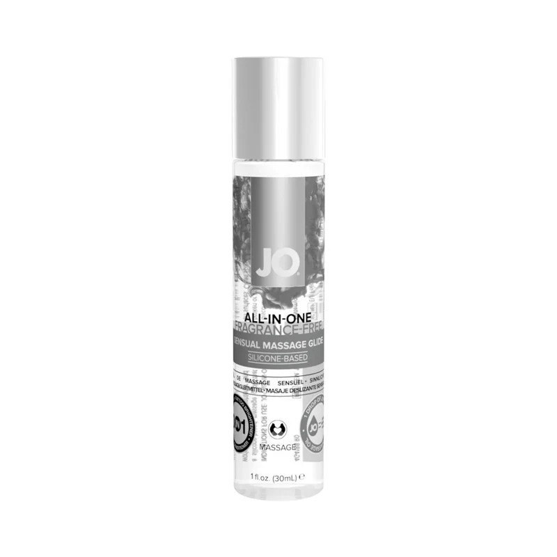 System Jo All-In-One Sensual Massage Glide 1 oz. – Fragrance-Free Silicone-Based Lubricant