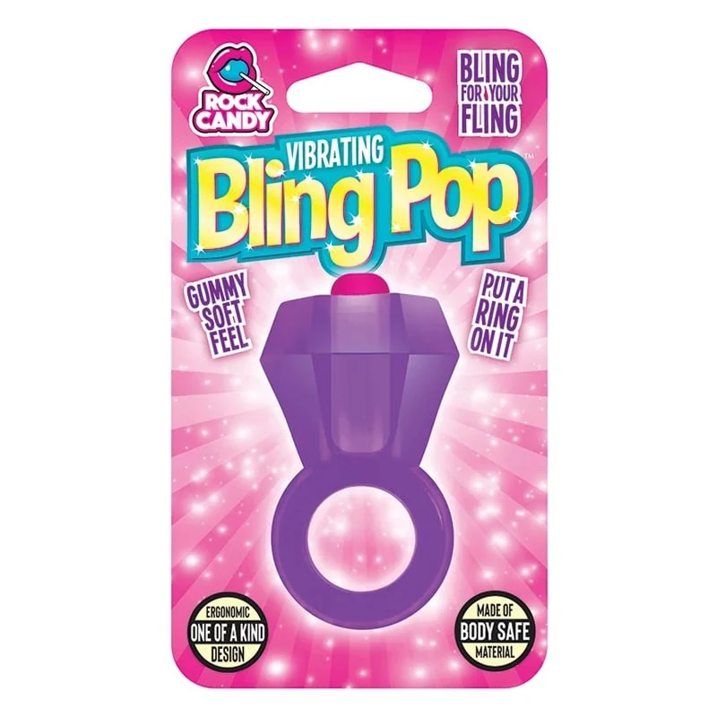 Rock Candy Bling Pop Ring in Purple * Vibrant Cock Ring with Clitoral and Perineum Stimulation