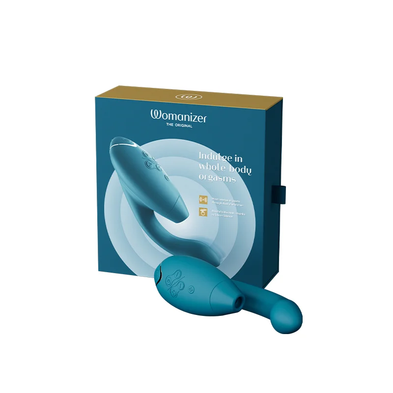 We-Vibe Womanizer Duo 2 Rechargeable Dual Stimulation Pleasure Air and G-Spot Vibrator Petrol