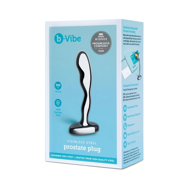 COTR Inc. b-Vibe Stainless Steel Prostate Plug – Curved & Weighted for Targeted Pleasure