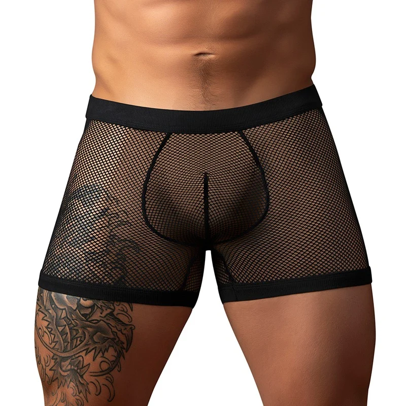Male Power Fishnet 2.0 PCH Short Black XL – Supportive Men’s Underwear with Breathable Modal-Spandex Fabric
