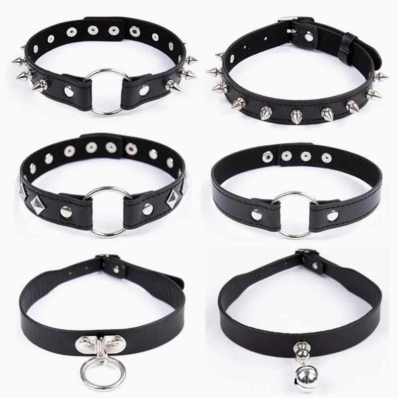 6 Types of PU Leather Bondage Neck Collar