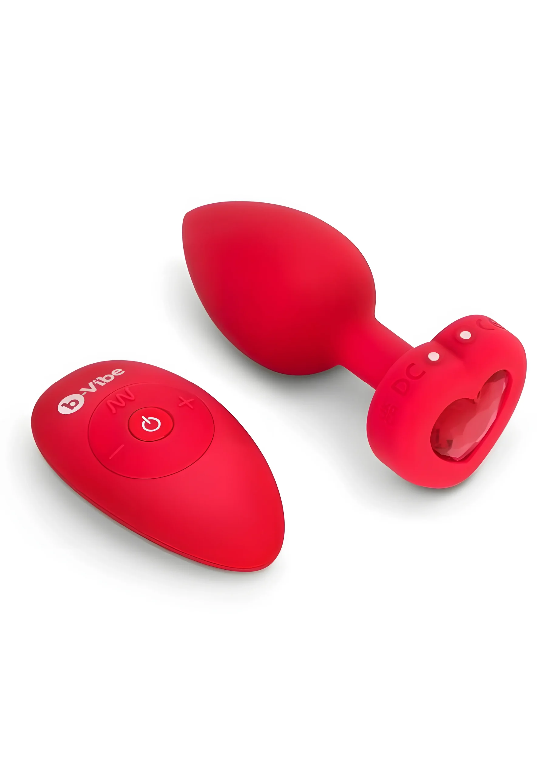 b-Vibe Vibrating Heart Plug M/L Red