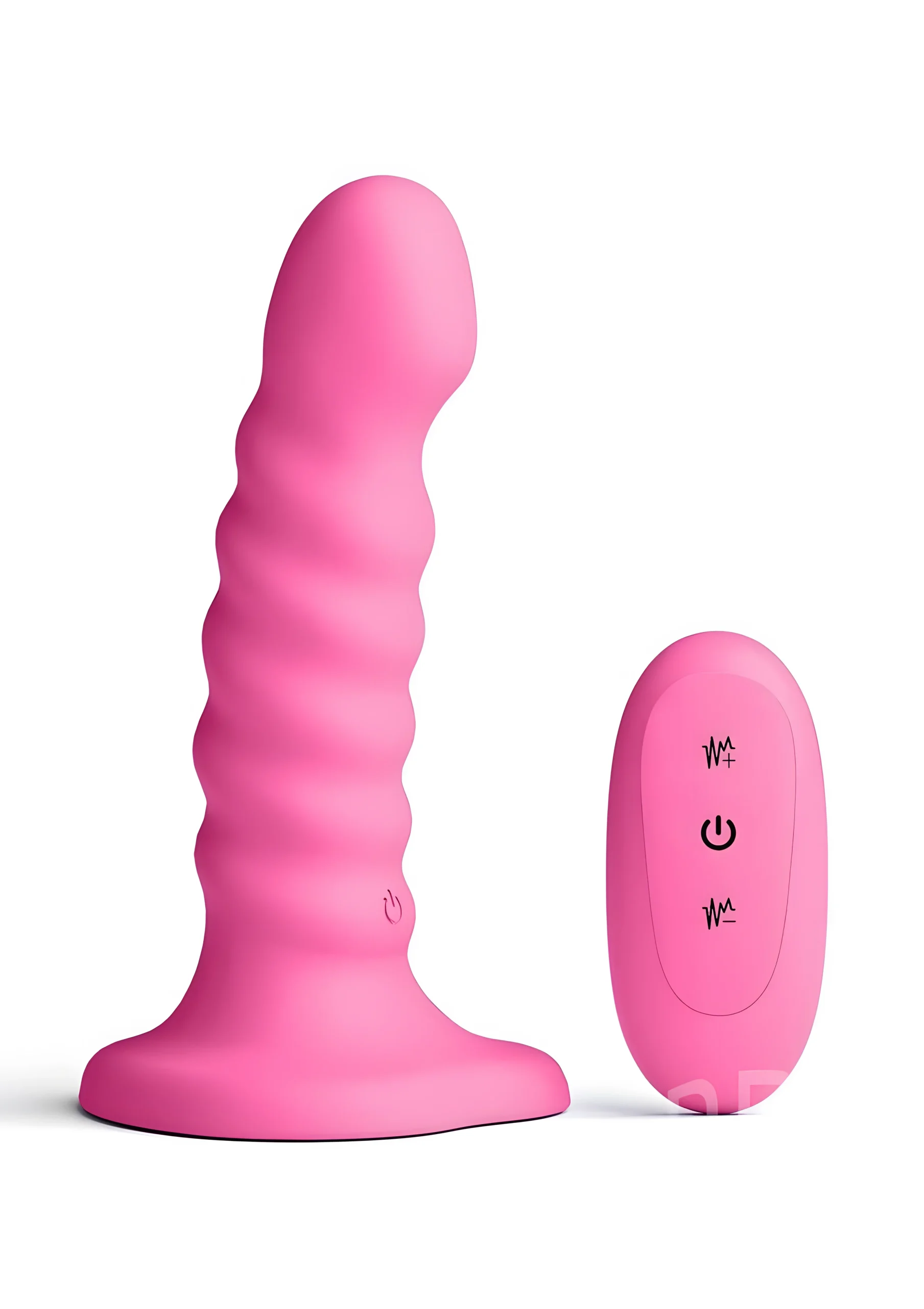 Colours Ribbed Vibrating Dildo 5 Inch Pink