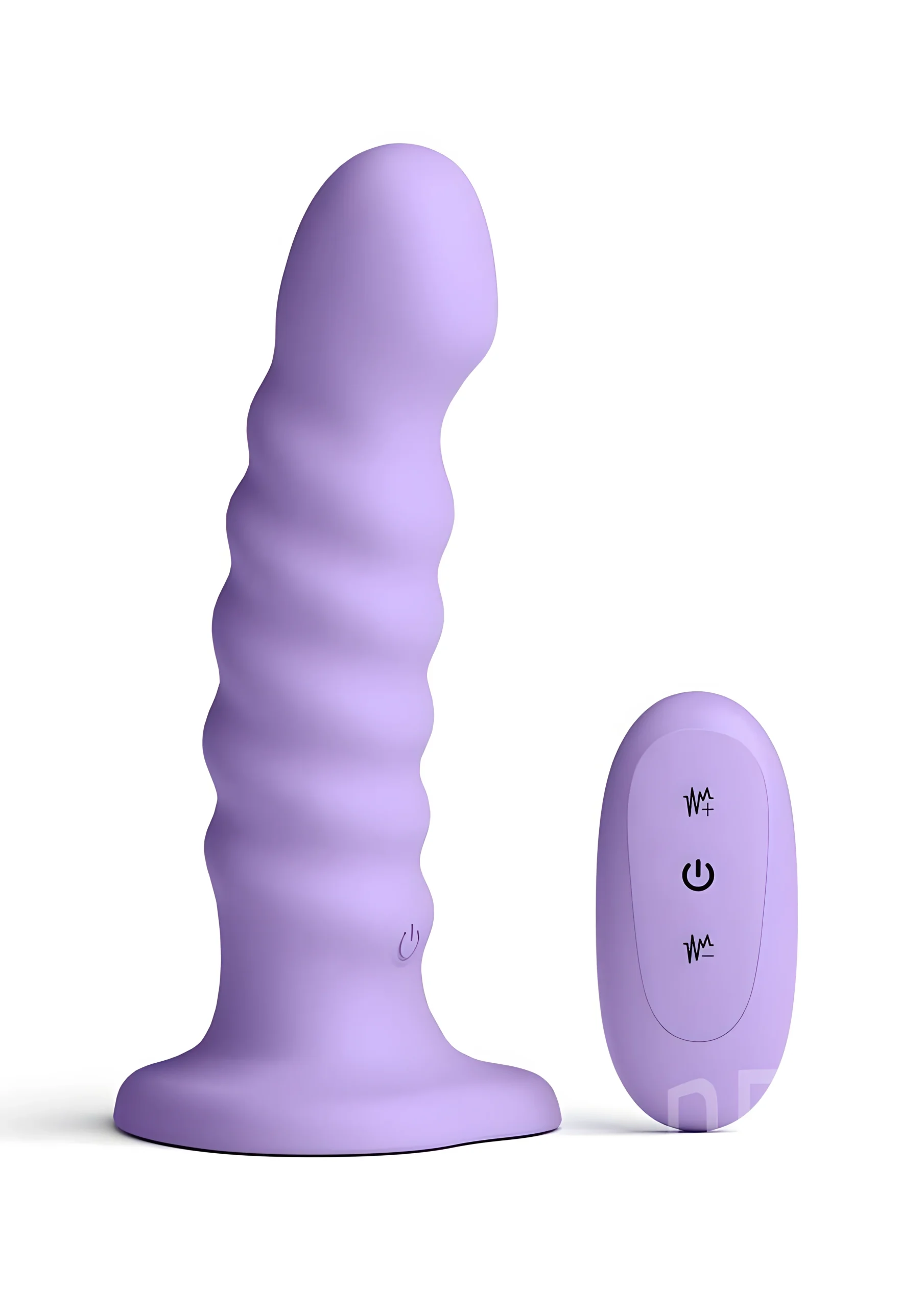 Colours Ribbed Vibrating Dildo Purple