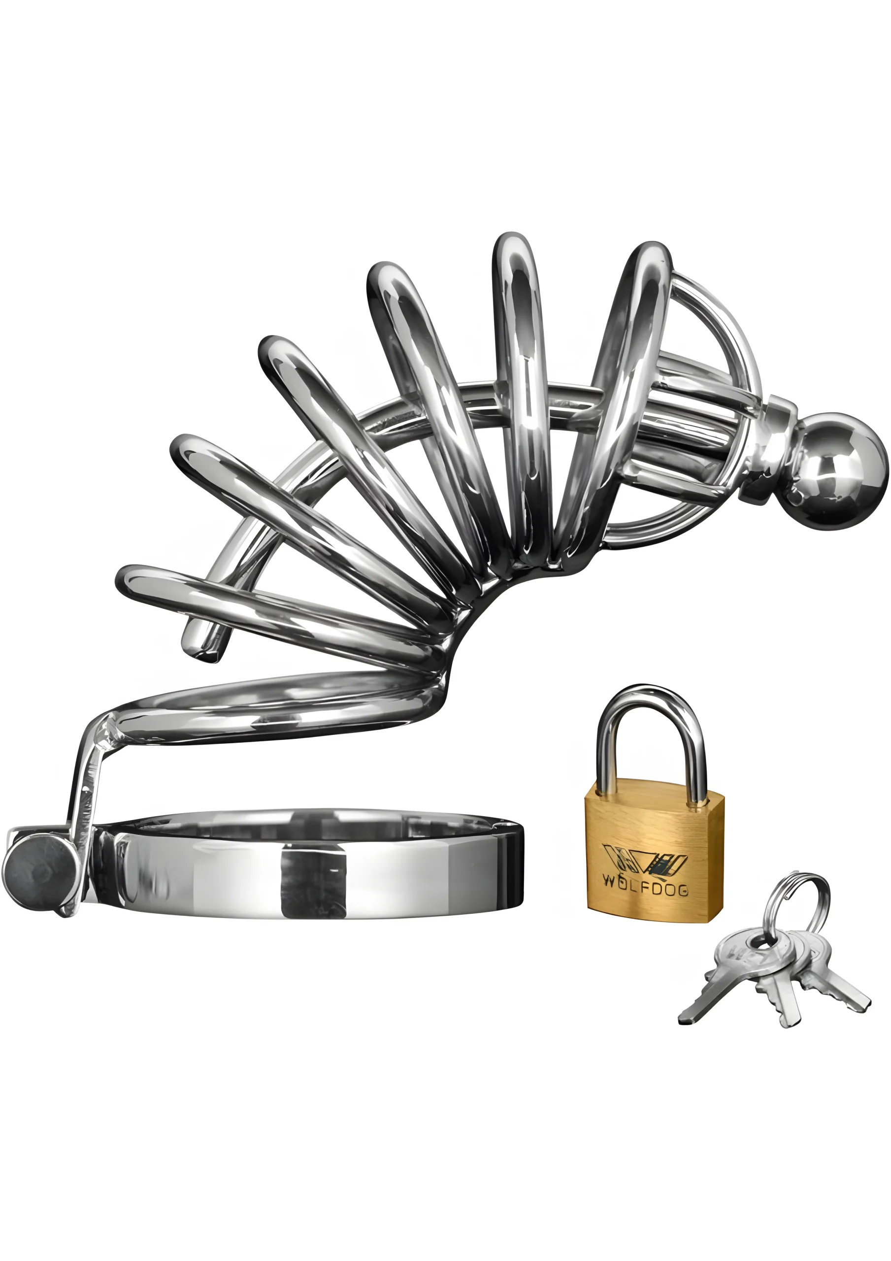 6 Ring Locking Chastity Cock Cage