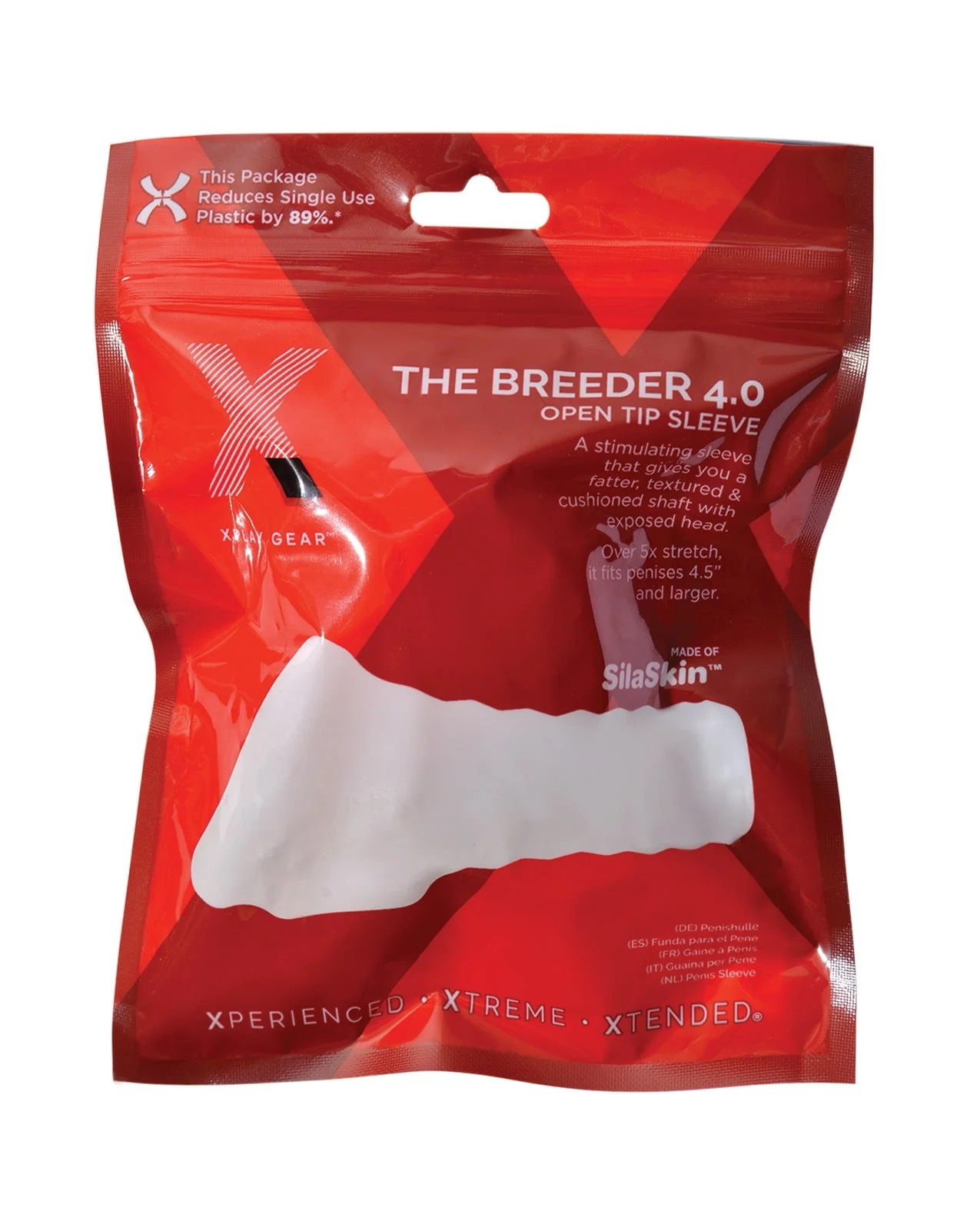 Xplay Gear The Breeder Sleeve 4.0 Clear – Penis Enhancement Sheath with Open-Tip Design and Textured Girth