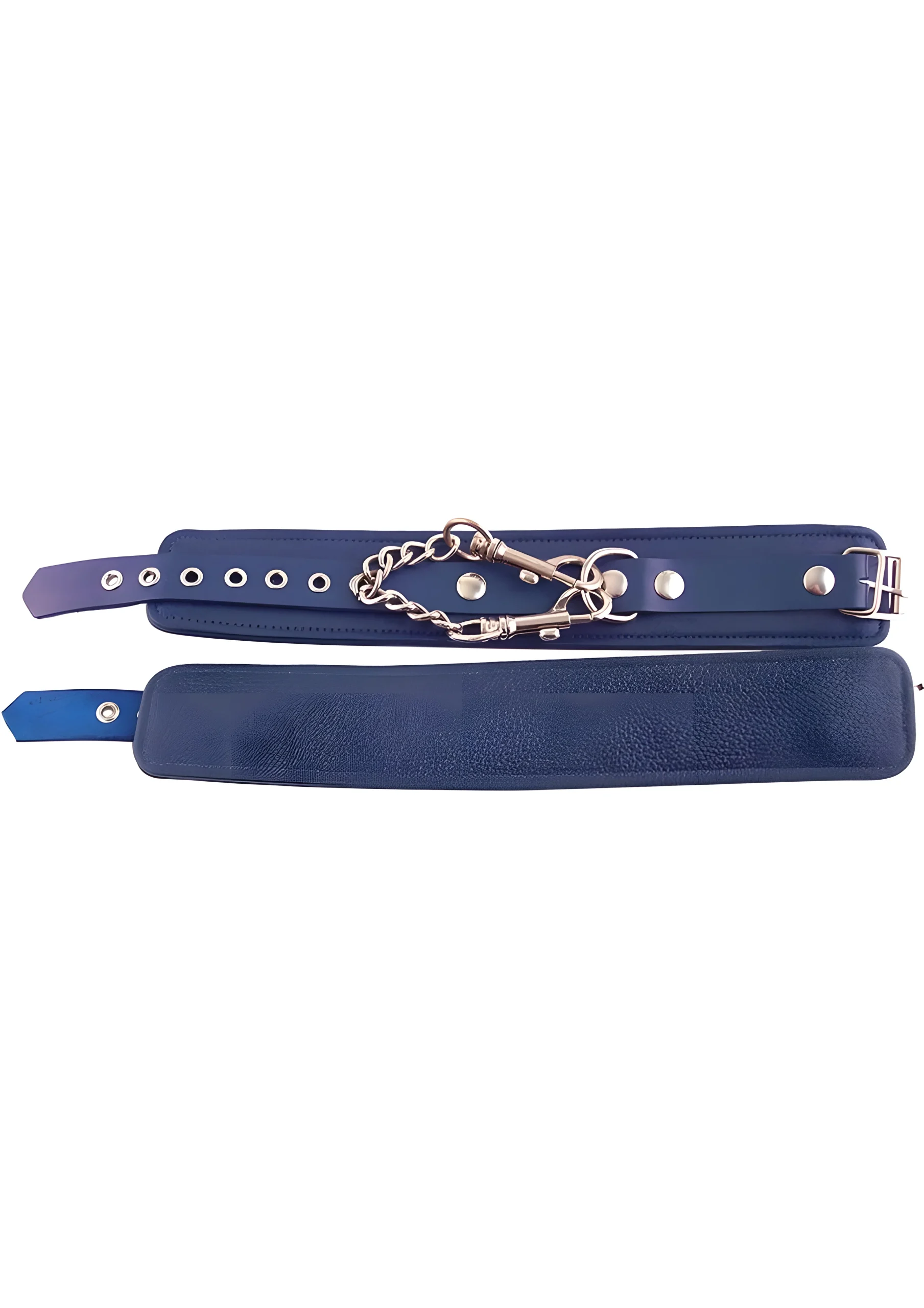 Blue Leather Ankle Cuffs
