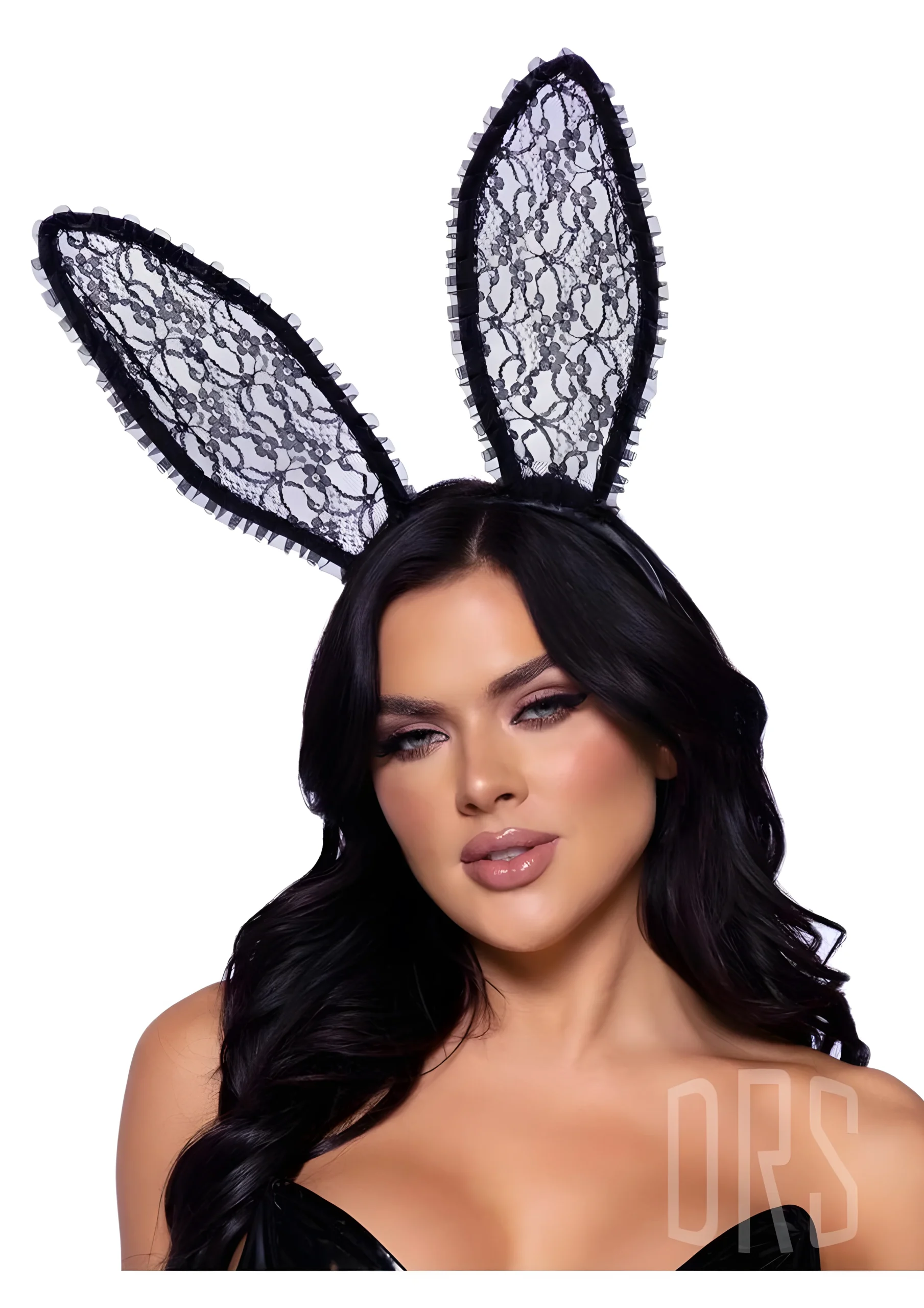 Bendable Lace Bunny Ears Black