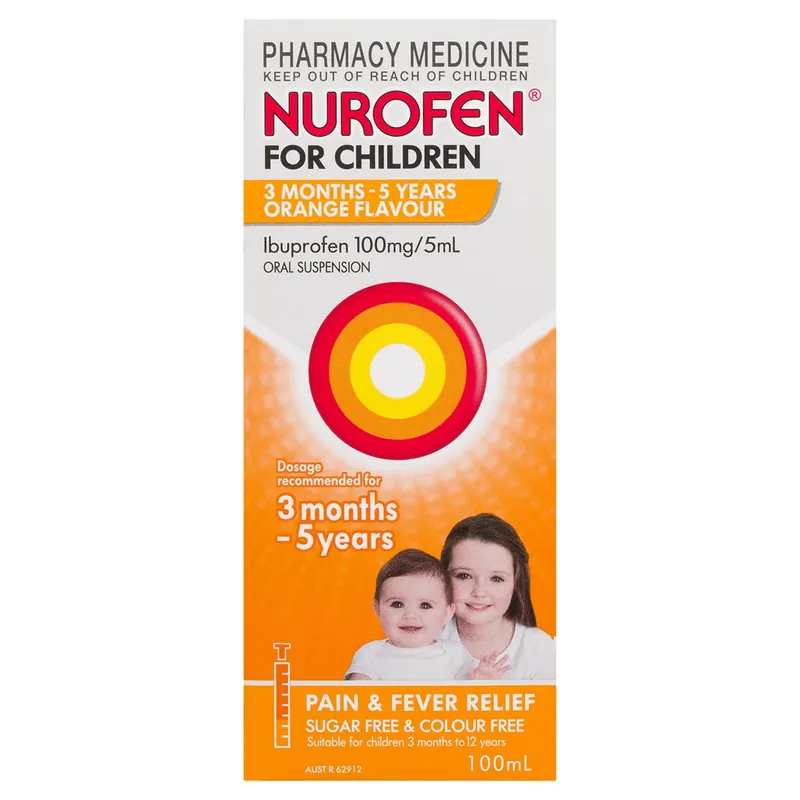 Save Now Nurofen for Children 3 Months – 5 Years Pain & Fever Relief Orange 100ml