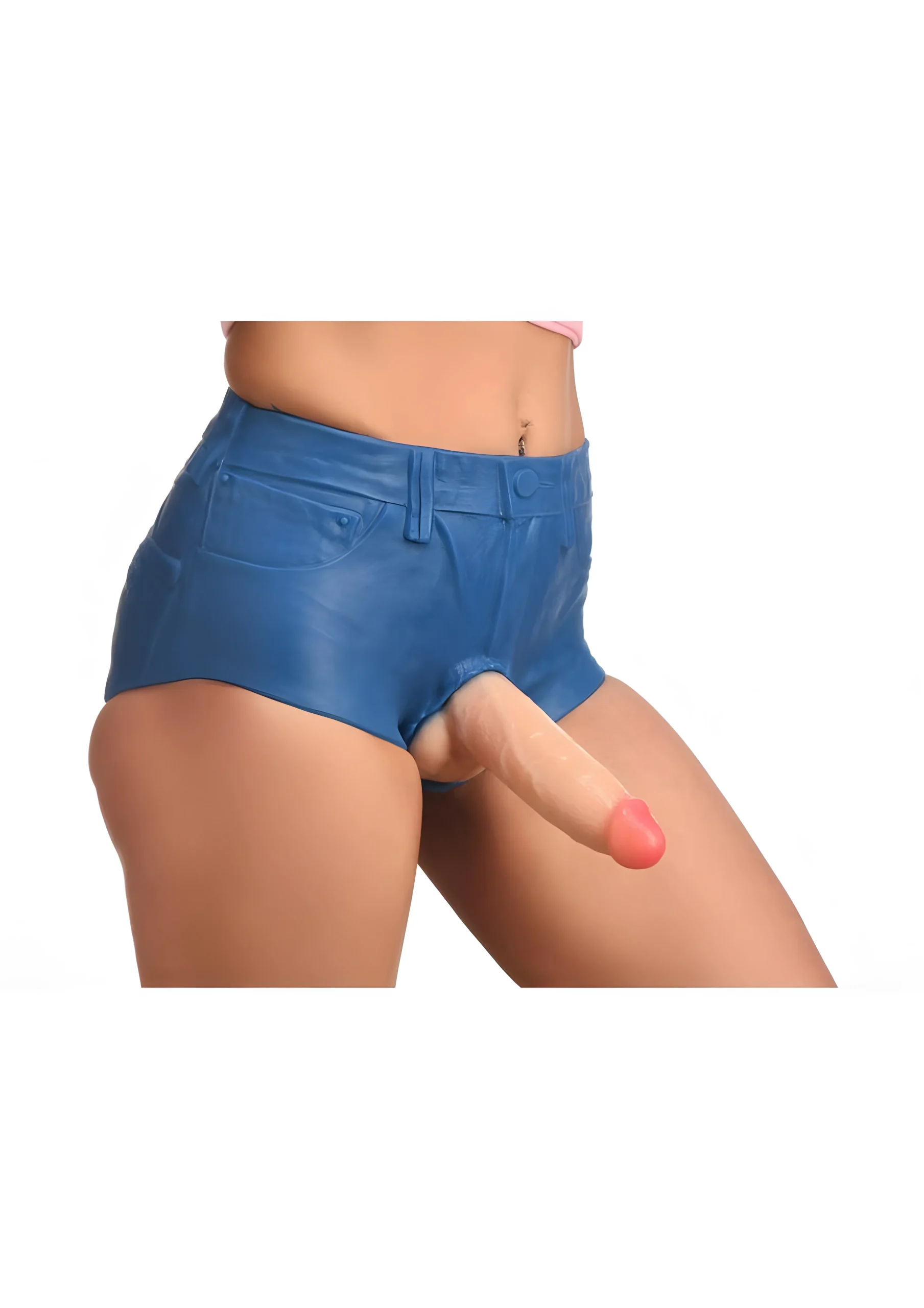 Booty Shorts 6 Inch Silicone Strap On Harness Large