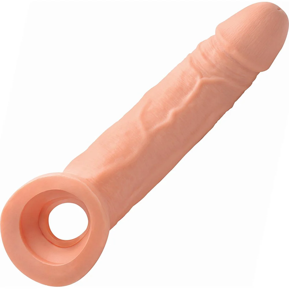 2" Extra Length Size Matters Ultra Real Solid Tip Penis Extension, 8.5", Vanilla