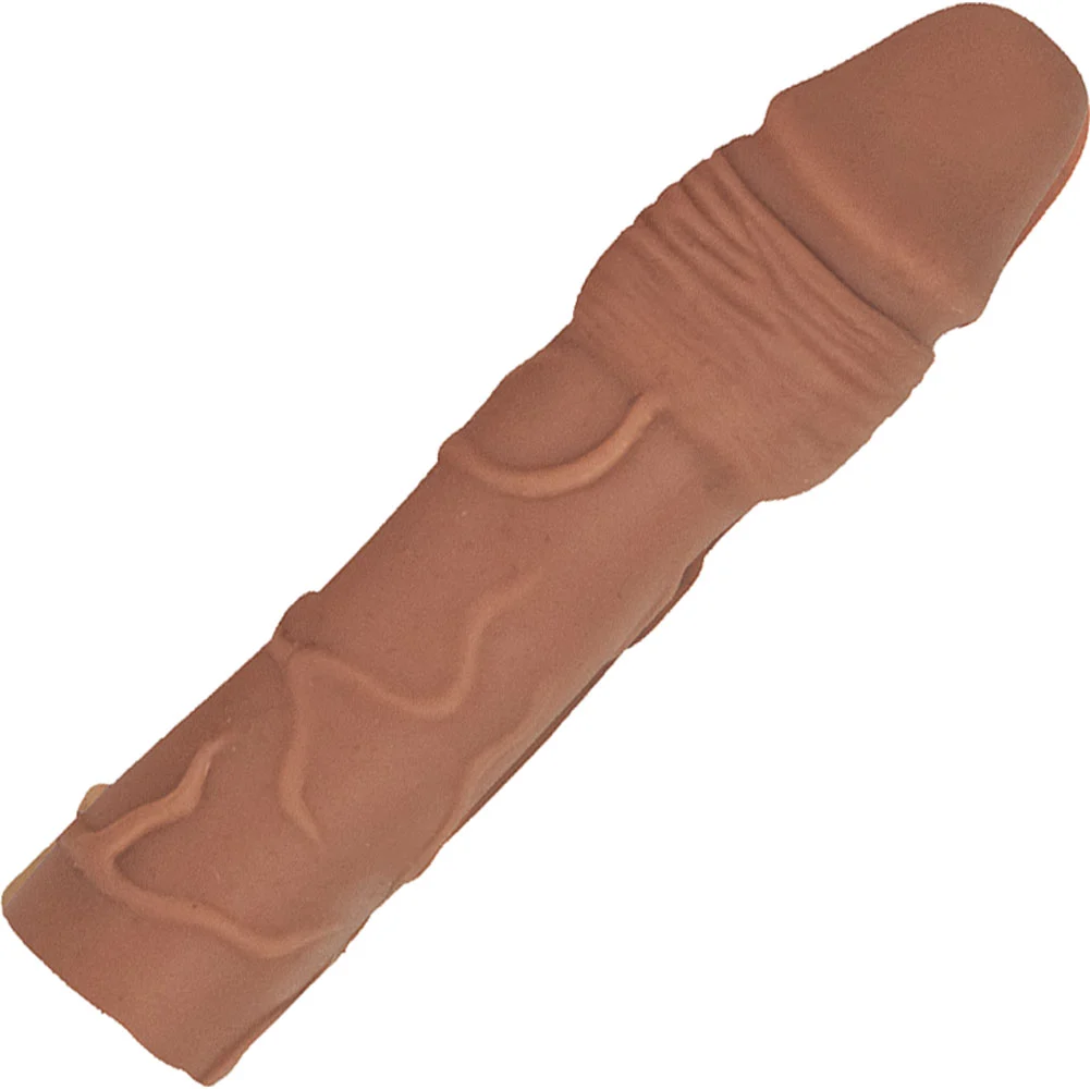 3" Extra Length Penis Extension with Removable Bullet, 6.5", Mocha