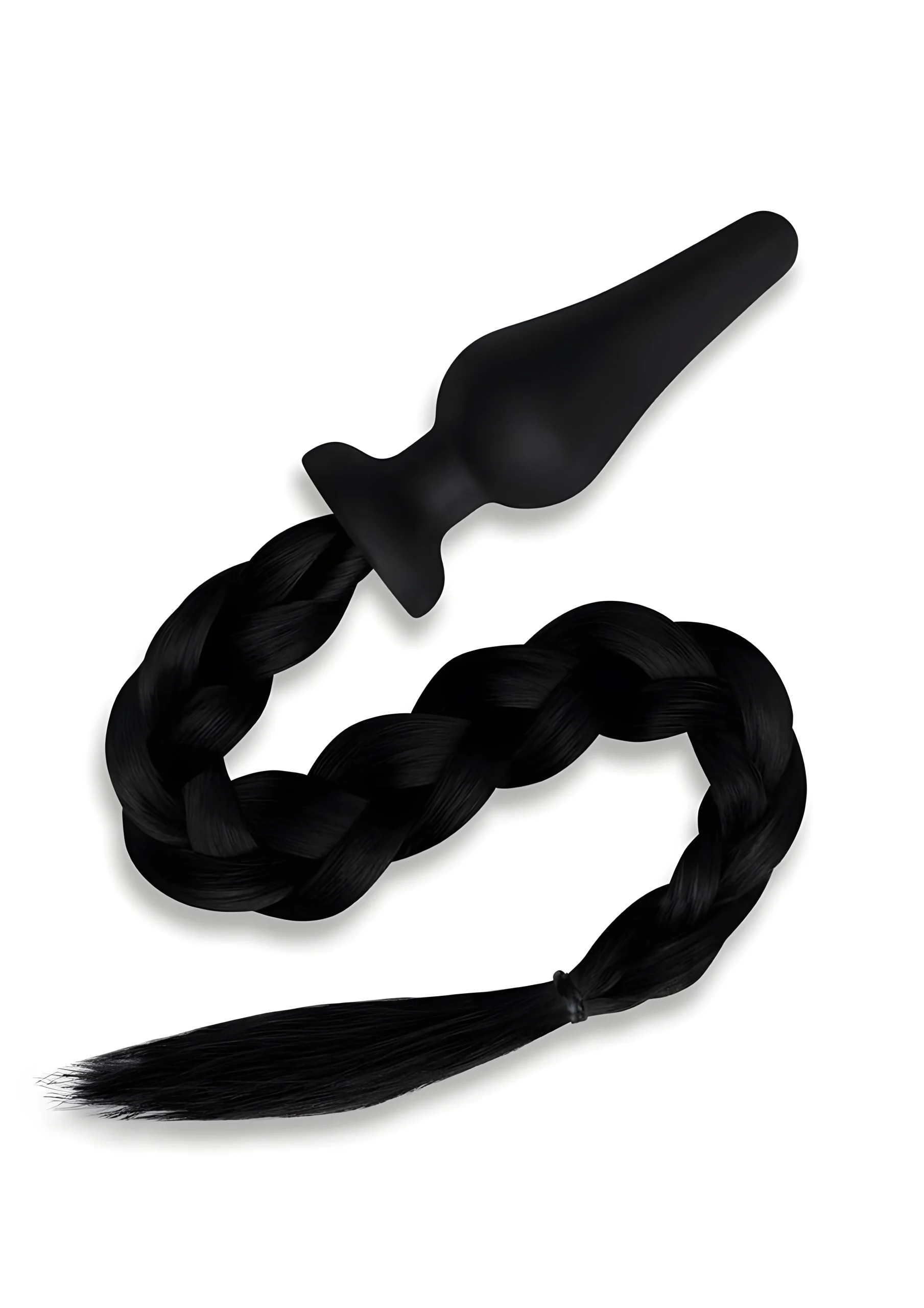 4 Inch Black Silicone Pony Tail Plug