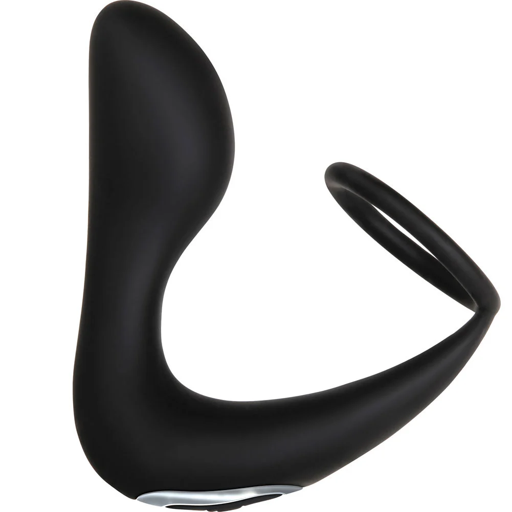 Adam and Eve Adams Rechargeable Prostate Pleaser with C-Ring, 4.7", Black