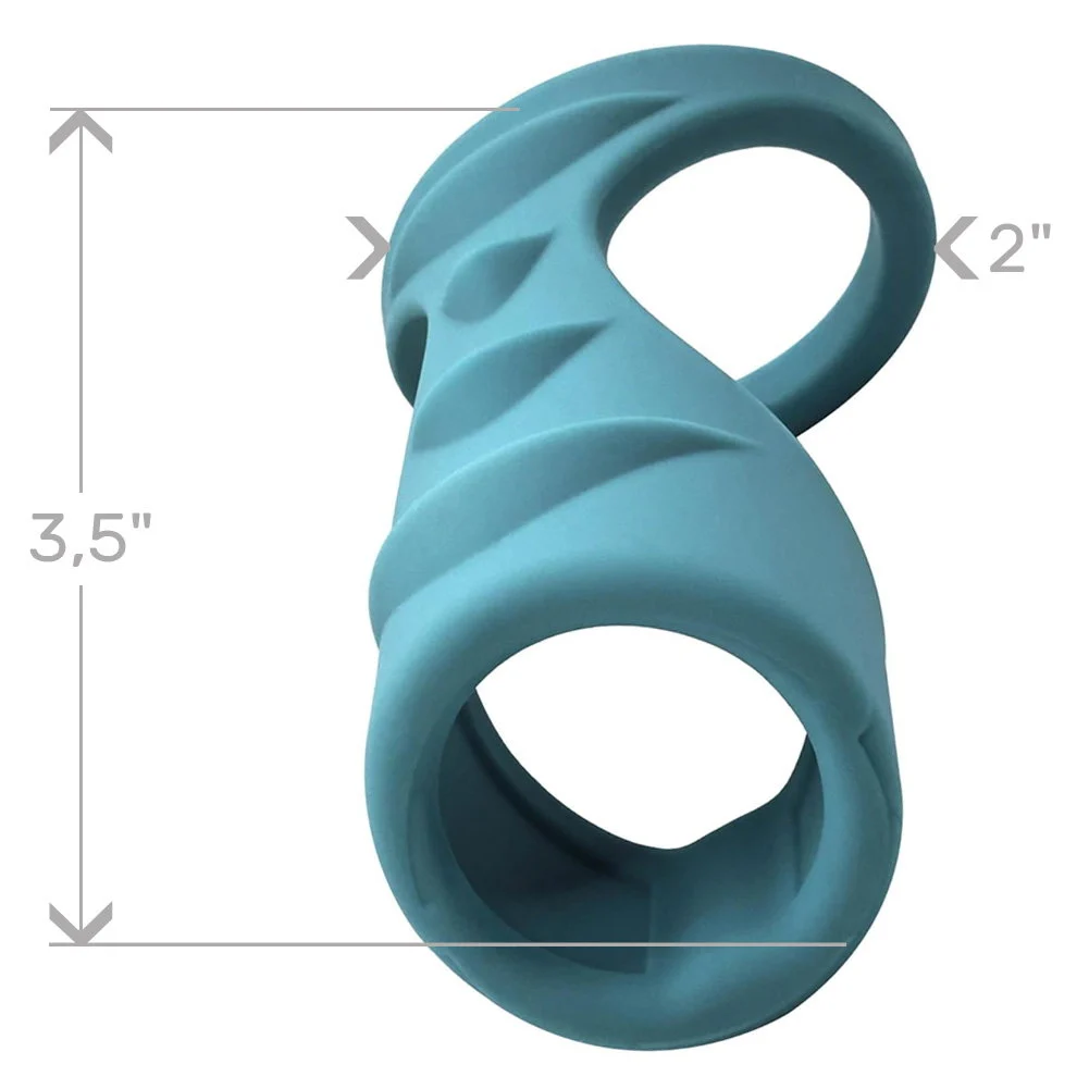 Adam & Eve Adams Ridged Silicone Dildo Cage, 3.5", Teal