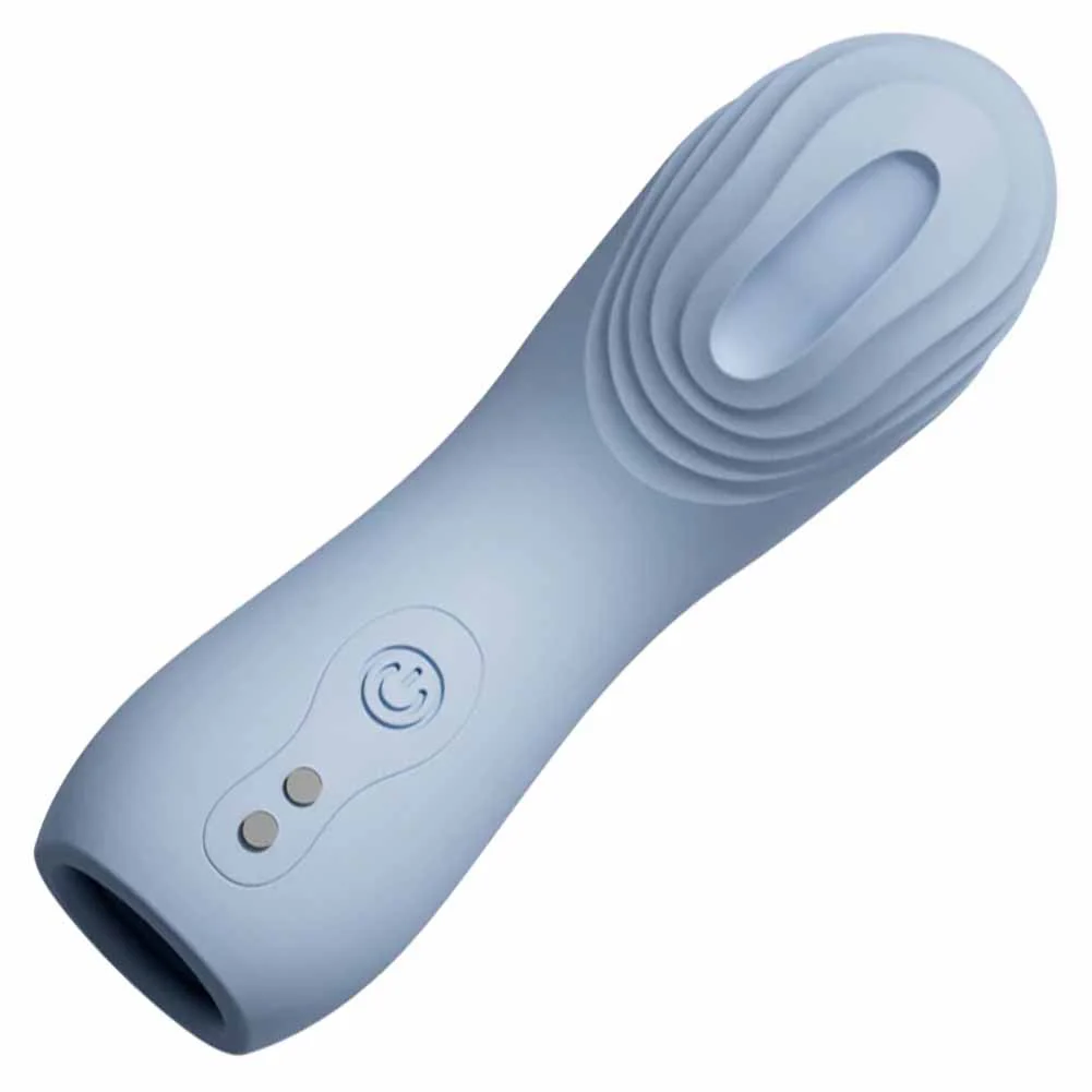 Adam and Eve Cum to Me Rechargeable Finger Vibrator, 4.25", Blue