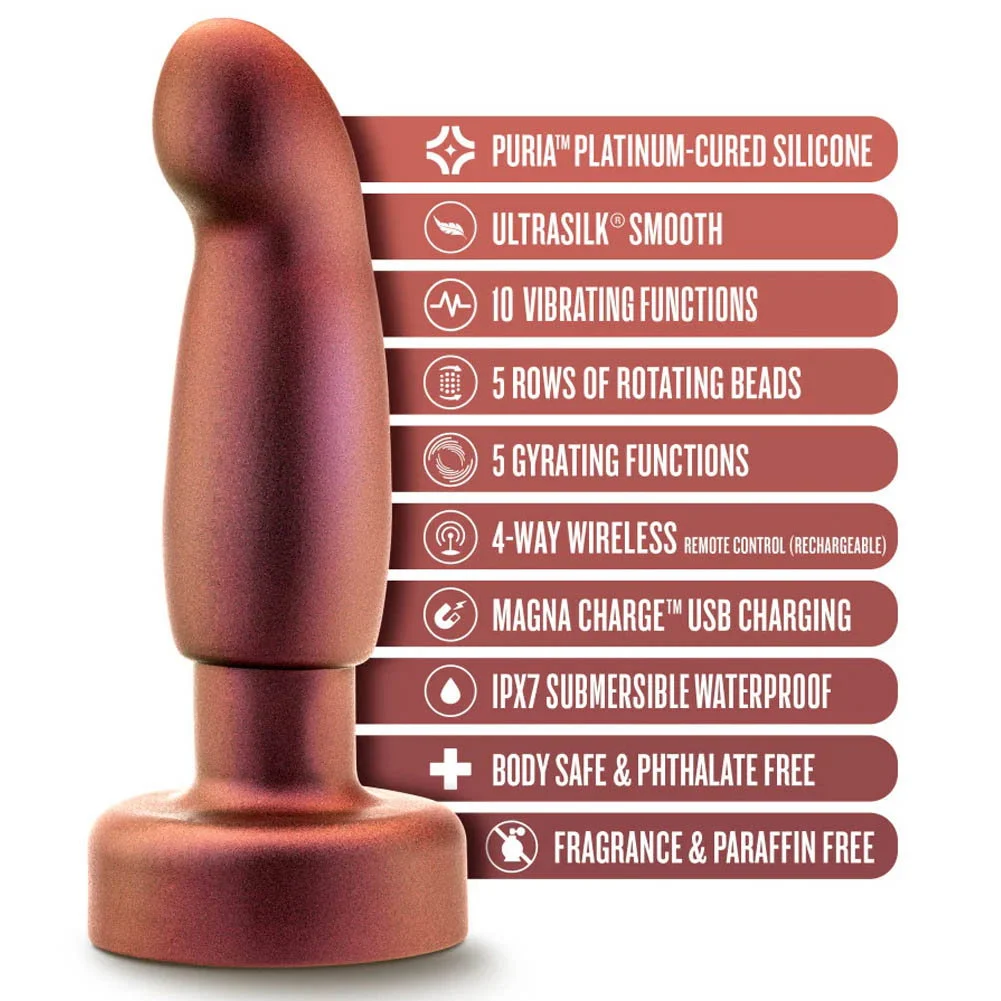 Anal Adventures Matrix Bionic Plug with Remote Control, 5.75", Cosmic Copper