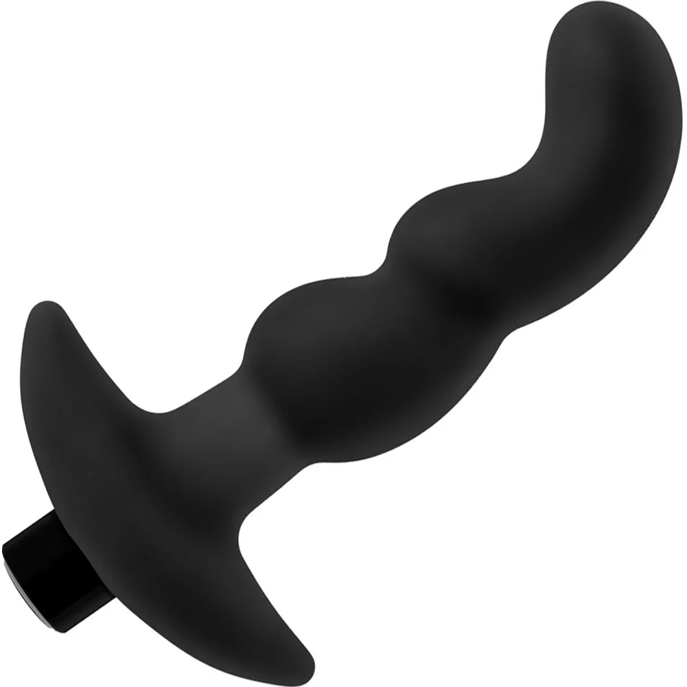 Anal Adventures Platinum 03 Silicone Vibrating Prostate Massager, 5.25", Black