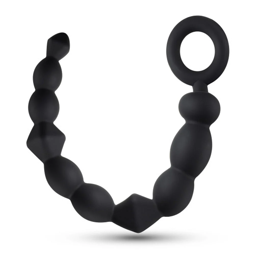 Anal Adventures Platinum - Silicone Beginner AnalBeads - Black
