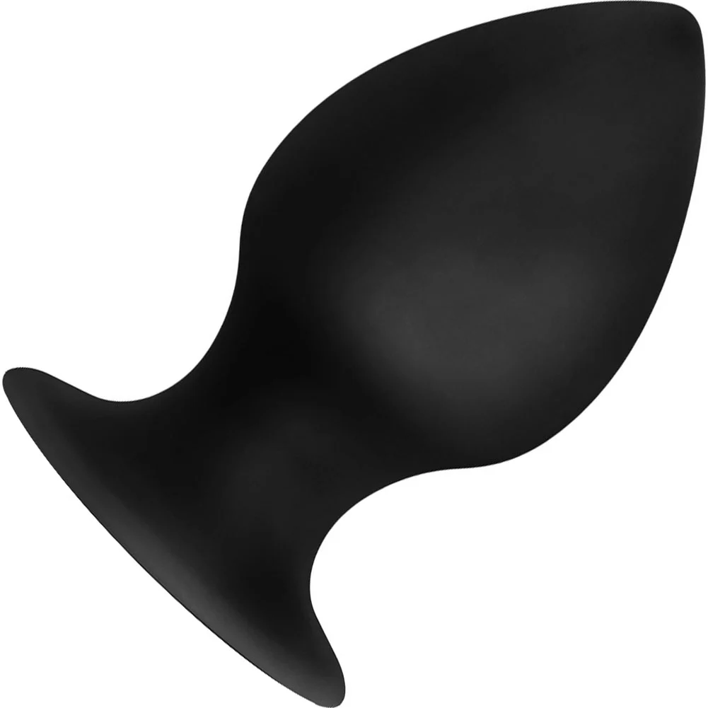 Anal Adventures Platinum Silicone Large Anal Stout Plug, 3.75", Black