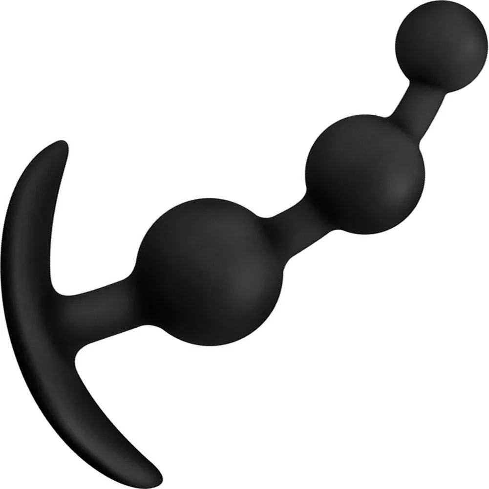 Anal Adventures Platinum Small Anal Beads, 5.25", Black