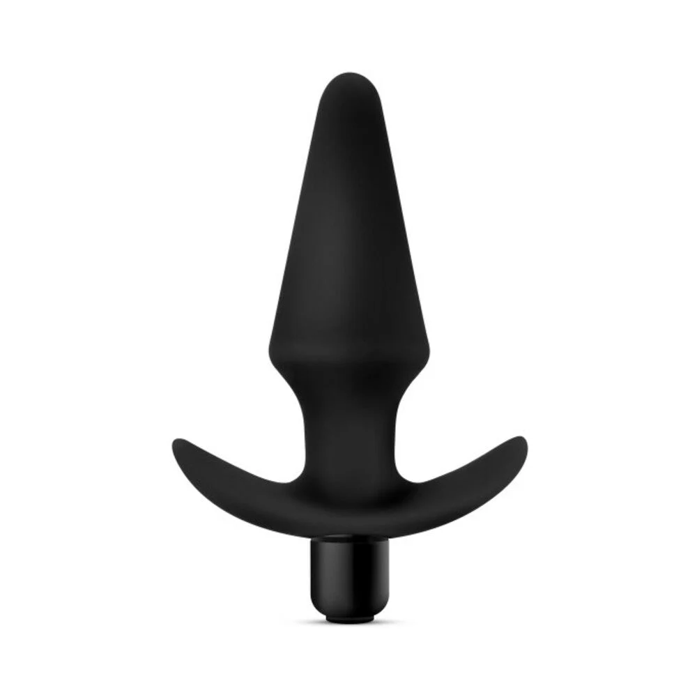 Anal Adventures Platinum Vibrating Silicone Butt Plug, Black