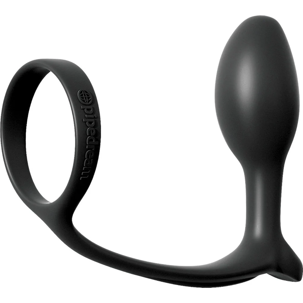 Anal Fantasy Collection Ass-Gasm Penis Ring Beginners Plug, Black