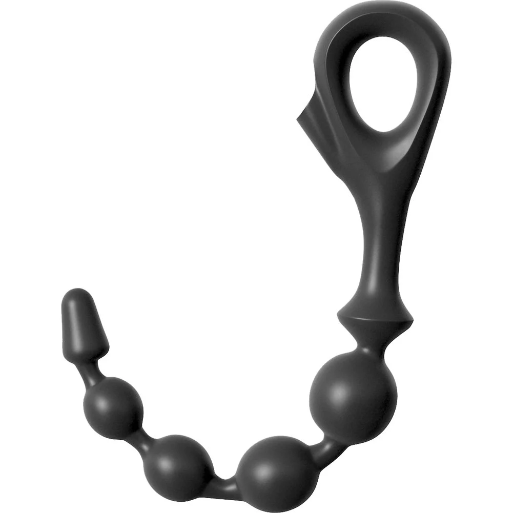 Anal Fantasy Collection Ez Grip Anal Beads, 7.25", Black