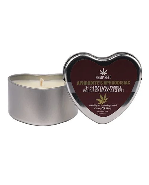 Aphrodite's Aphrodisiac 2024 Valentine Heart Shaped Hemp Massage Candle by Earthly Body