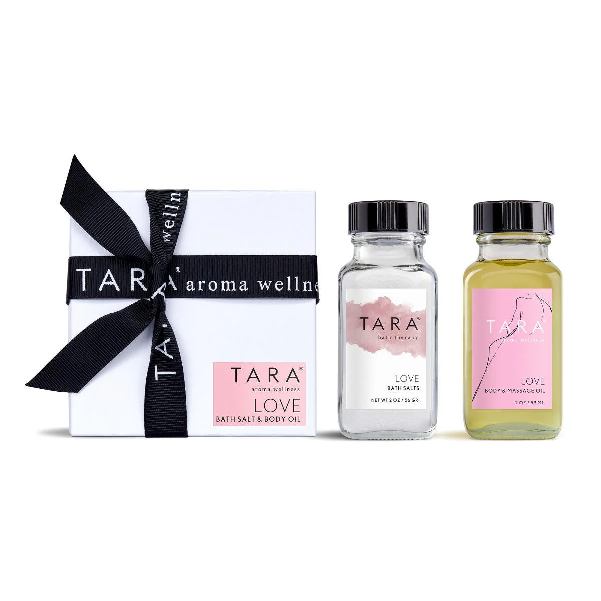 AROMA WELLNESS Box Set - LOVE (Bath Salt 2 oz, Body Oil 2 oz)