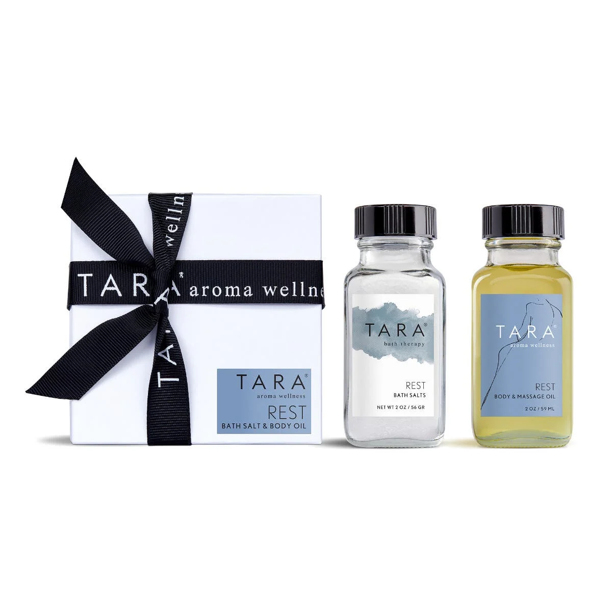 AROMA WELLNESS Box Set - REST (Bath Salt 2 oz, Body Oil 2 oz)