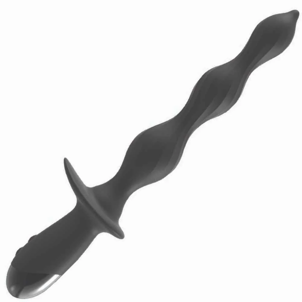 Ass-Sation Deep Dive Contoured Rechargeable Wand, 10", Black