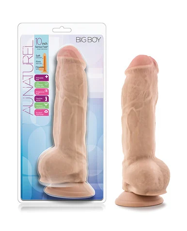 Au Naturel 10" Sensa Feel Big Boy Dildo with Balls